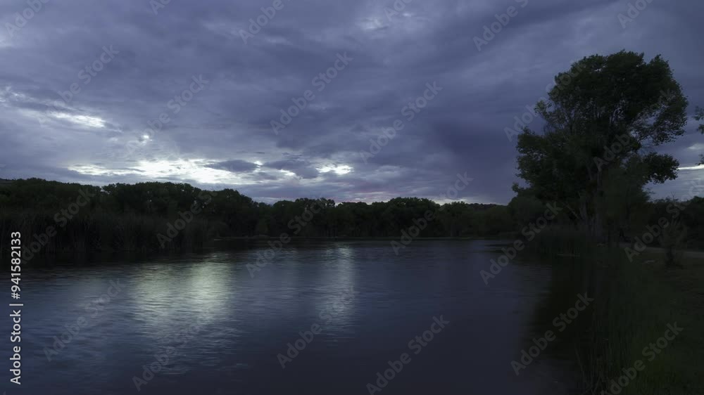 Storm Clouds over Lake Time Lapse Background Zoom Out Storm Clouds over Lake Time Lapse Background Zoom Out