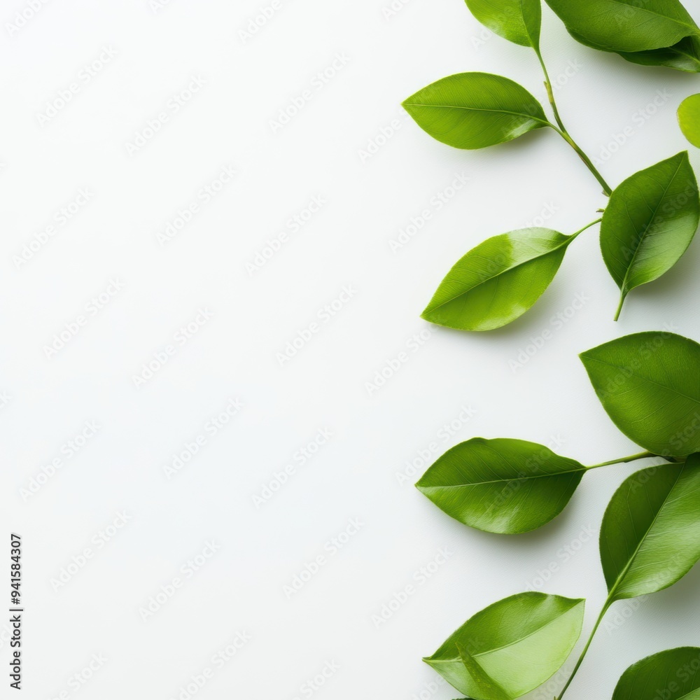 A serene arrangement of green leaves on a clean white background, perfect for nature-themed designs and eco-friendly projects. A serene arrangement of green leaves on a clean white background, perfect for nature-themed designs and eco-friendly projects.