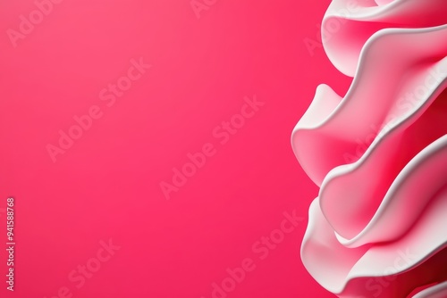 A vibrant pink background featuring elegant white waves, perfect for creative designs or modern art concepts. photo