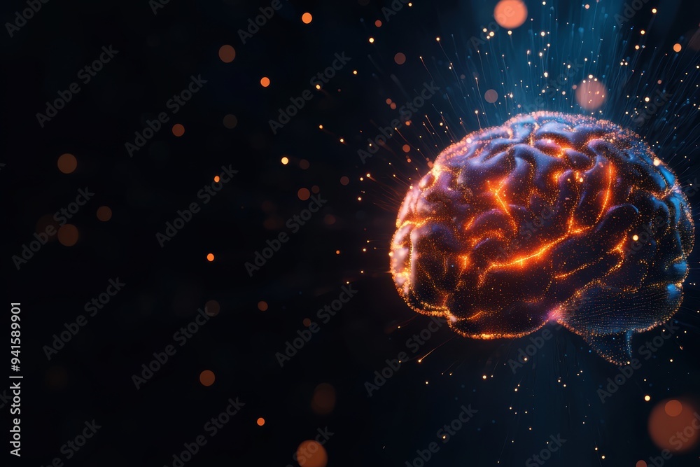 A visually striking representation of a glowing brain, symbolizing intelligence, creativity, and cognitive processes in a dark background. A visually striking representation of a glowing brain, symbolizing intelligence, creativity, and cognitive processes in a dark background.