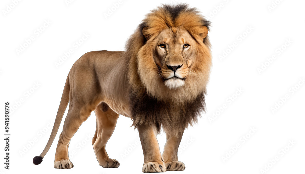 Fototapeta premium Lion king isolate on Transparency Background