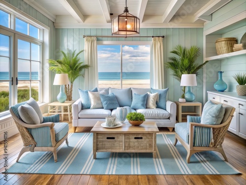 Coastal Charm - Breezy  Blue Hues  Beachy  Coastal  Tranquil
