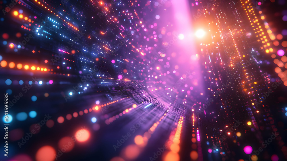 Abstract 3D Background with Colorful Lights Abstract 3D Background with Colorful Lights
