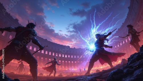 Warriors fighting in a fant...