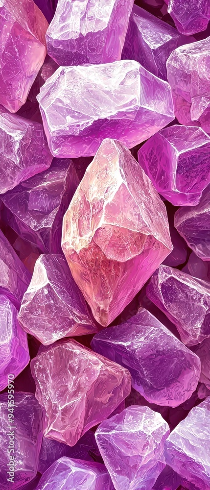 A vibrant collection of stunning purple crystals showcasing a range of shapes and shades, ideal for artistic and decorative uses. A vibrant collection of stunning purple crystals showcasing a range of shapes and shades, ideal for artistic and decorative uses.