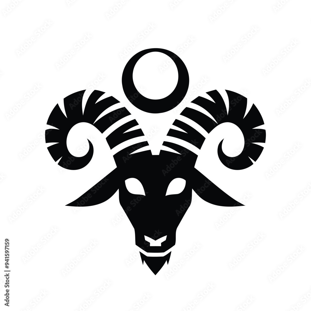 Demon Animal - Icon. T-Shirt Design. Profile. Tattoo - Illustration Art