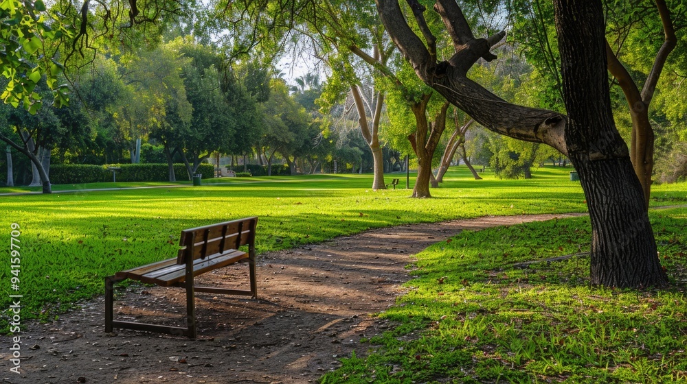 A person sits on a park bench surrounded by nature, great for outdoor and leisure uses A person sits on a park bench surrounded by nature, great for outdoor and leisure uses