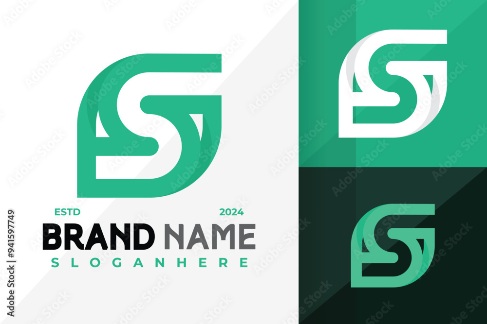 Letter GS Monogram Logo Design Abstract Elegant Vector Template