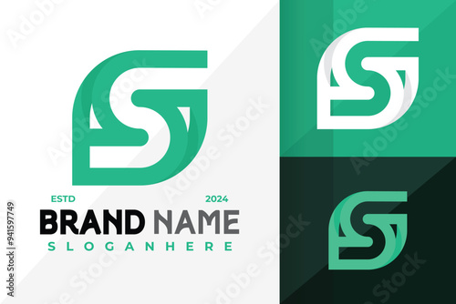 Letter GS Monogram Logo Design Abstract Elegant Vector Template
