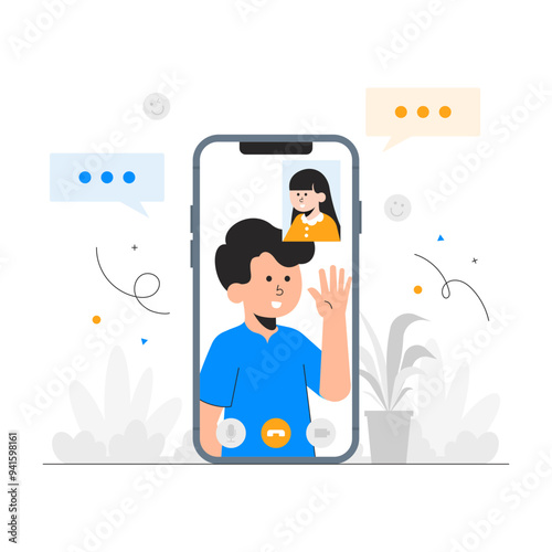 Video Call Concept Illustrations