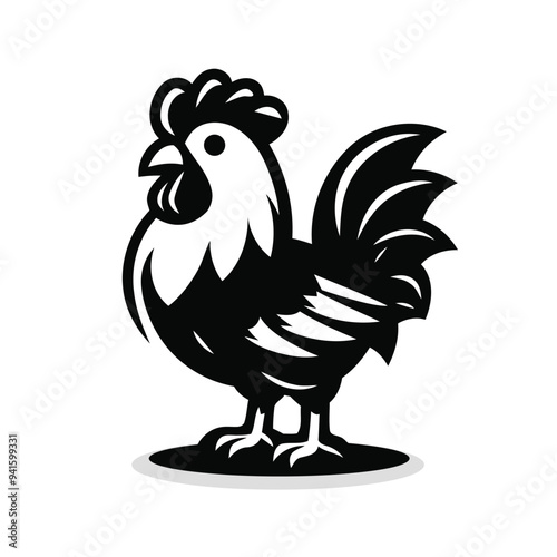 Rooster isolated on white background