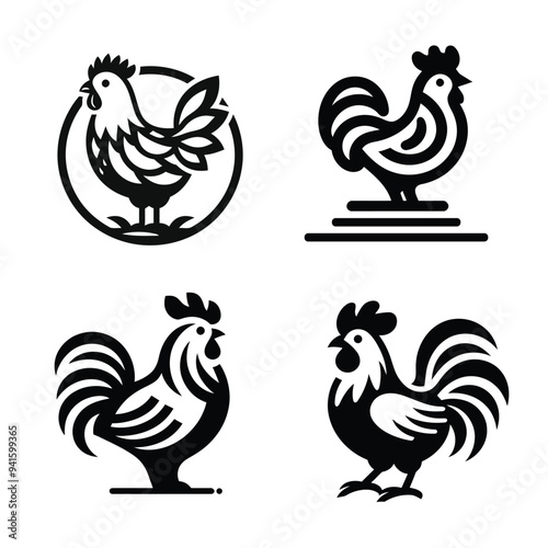 Rooster and hen set