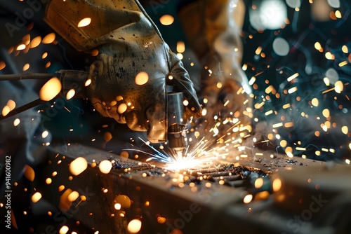 Wallpaper Mural Sparks Fly as Welder Works on Metal Torontodigital.ca