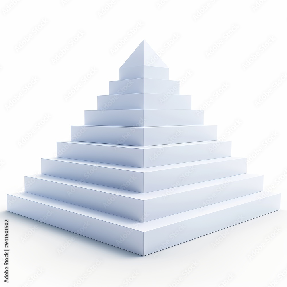 3D Minimal Element Pyramid Structure with Clean Lines and Modern Design in White Background 3D Minimal Element Pyramid Structure with Clean Lines and Modern Design in White Background