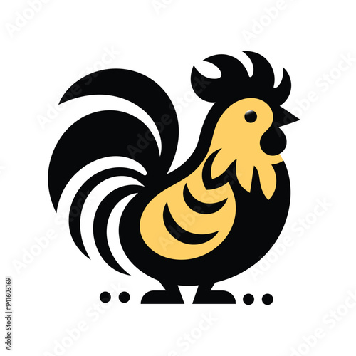 Animal Head Silhouette Vector Se -  Hen , chicken Logo Icons on White Background - Vector Illustration