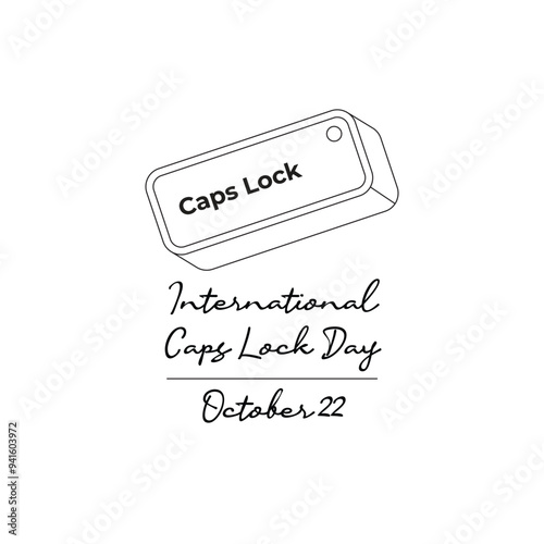 line art of International Caps Lock Day good for International Caps Lock Day celebrate. line art.