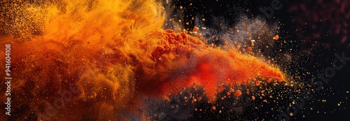 Orange and Red Powder Explosion