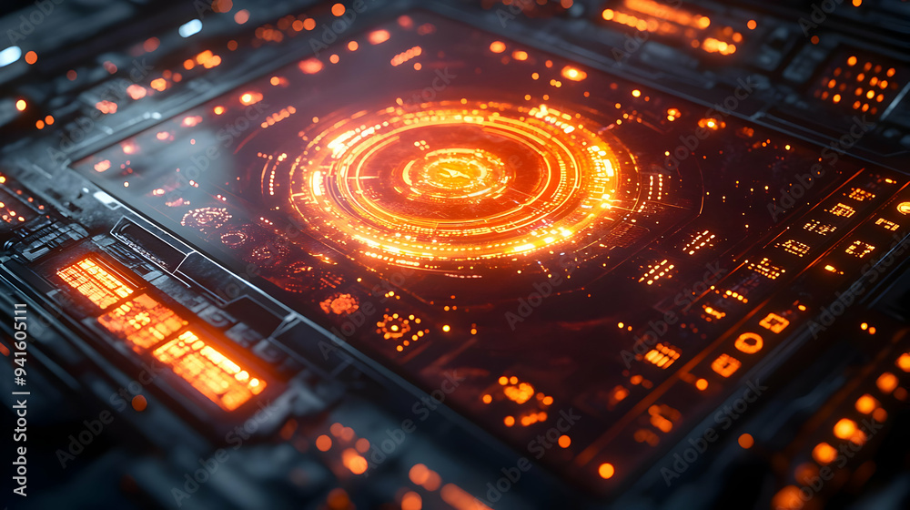 Futuristic Interface 3D Illustration Futuristic Interface 3D Illustration
