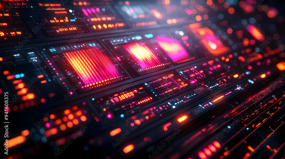 Futuristic Technology Control Panel 3D Illustration Futuristic Technology Control Panel 3D Illustration