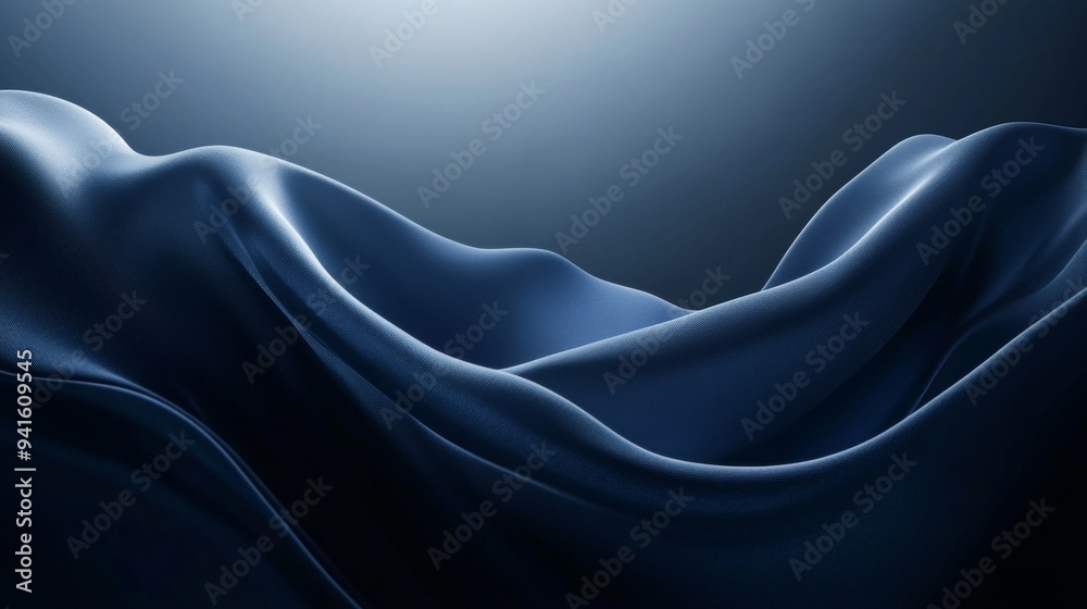 A blue fabric with a wave pattern A blue fabric with a wave pattern