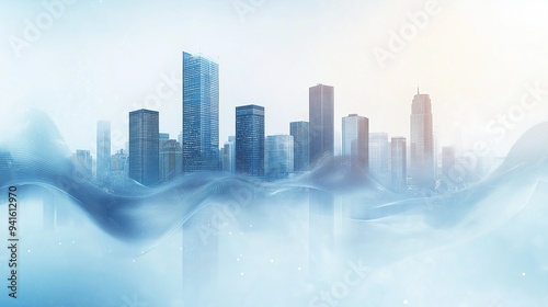 Business Background Banner Featuring Modern Office Buildings and Innovative Technology, Representing the Future of Corporate Development and Professional Growth in a Dynamic Urban Environment