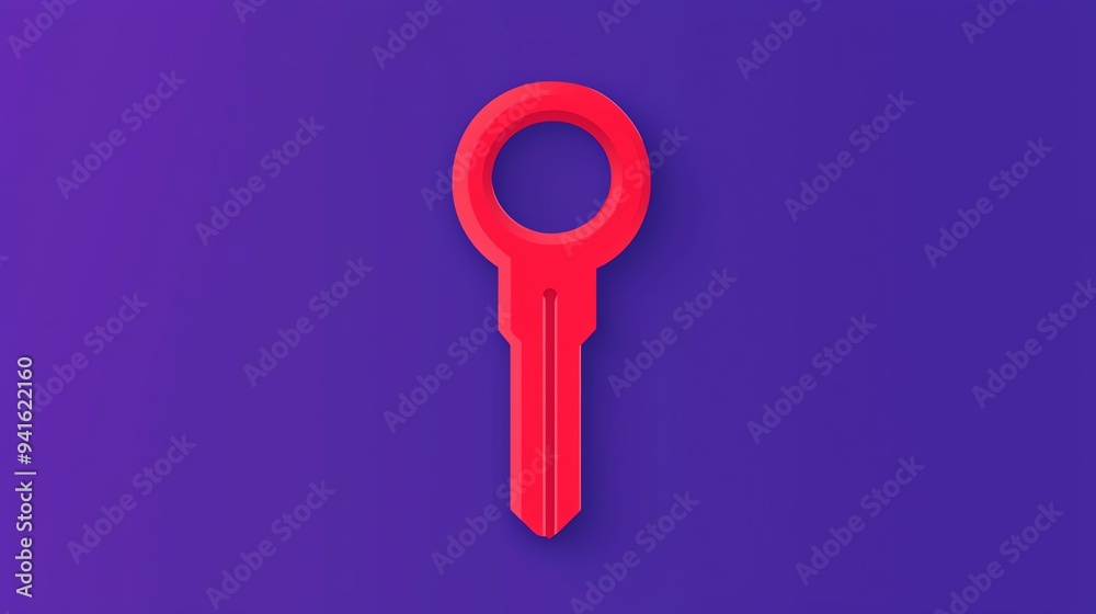 Key in a complex lock, challenging access, flat design illustration Key in a complex lock, challenging access, flat design illustration