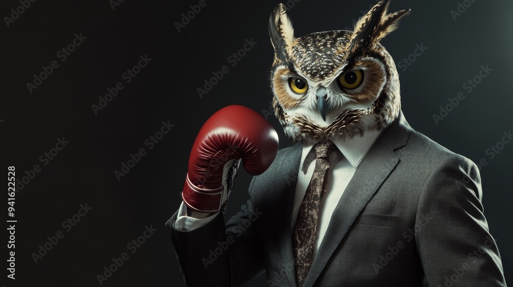 A businessman in a suit wearing boxing gloves, with a dark and eerie artistic style, featuring elements of horror and Halloween A businessman in a suit wearing boxing gloves, with a dark and eerie artistic style, featuring elements of horror and Halloween