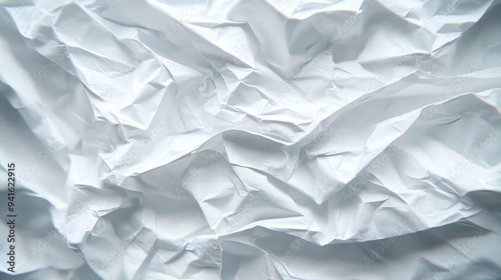 Crumpled white paper texture ideal for backgrounds, crafts, or artistic applications showcasing subtle shadows and contours. Crumpled white paper texture ideal for backgrounds, crafts, or artistic applications showcasing subtle shadows and contours.