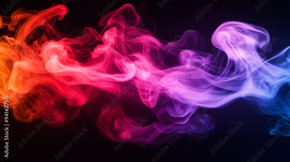 A captivating abstract image of colorful smoke flowing gracefully against a dark background, symbolizing energy, fluidity, mystery, and the ephemeral nature of life. A captivating abstract image of colorful smoke flowing gracefully against a dark background, symbolizing energy, fluidity, mystery, and the ephemeral nature of life.