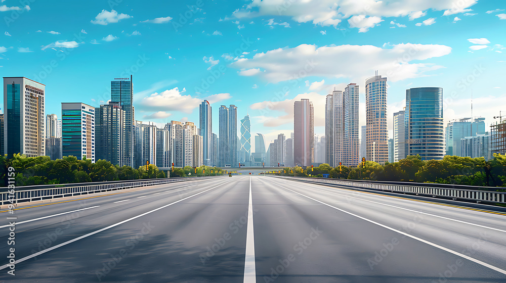 Fototapeta premium empty city road