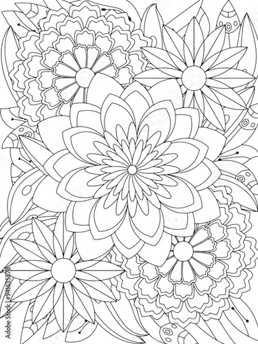 Flowers Coloring Book Pages Flowers Patterns