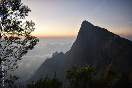 beautiful landscape sunrise at the mountain  