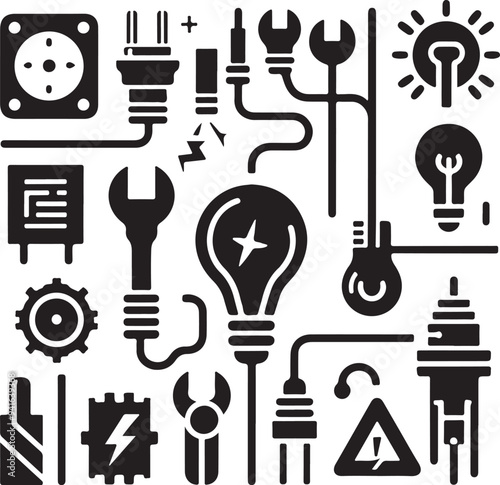 Vector logo of electrician 