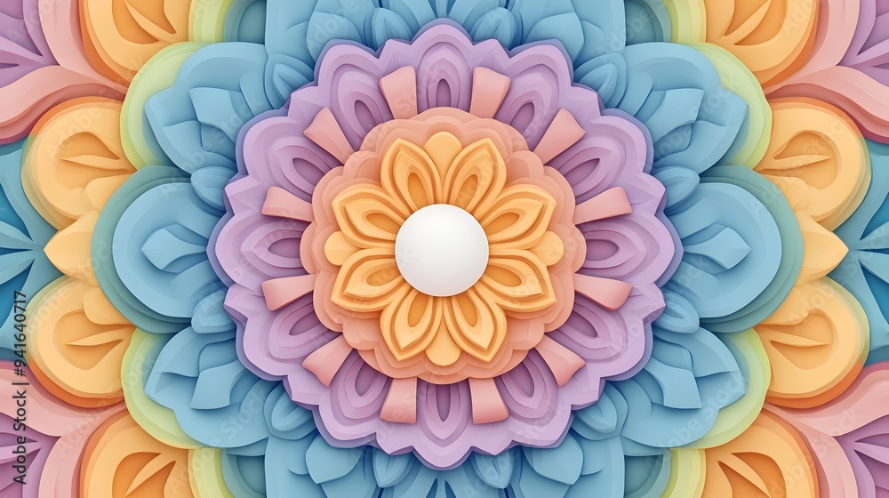 Vibrant Pride Kaleidoscope Pattern - Intricate 3D Digital Vibrant Pride Kaleidoscope Pattern - Intricate 3D Digital