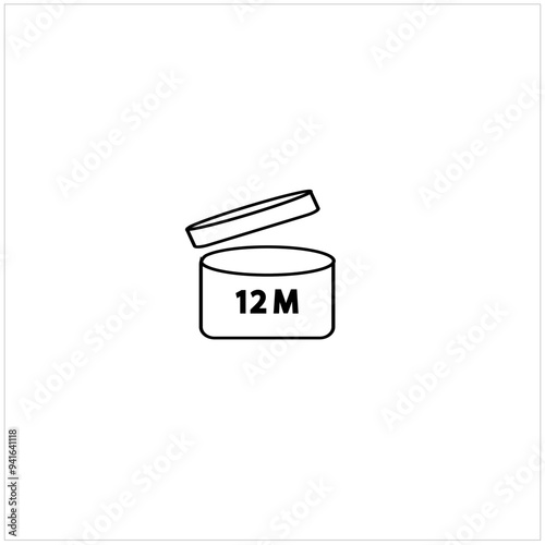 trash can icon, black and white box design 