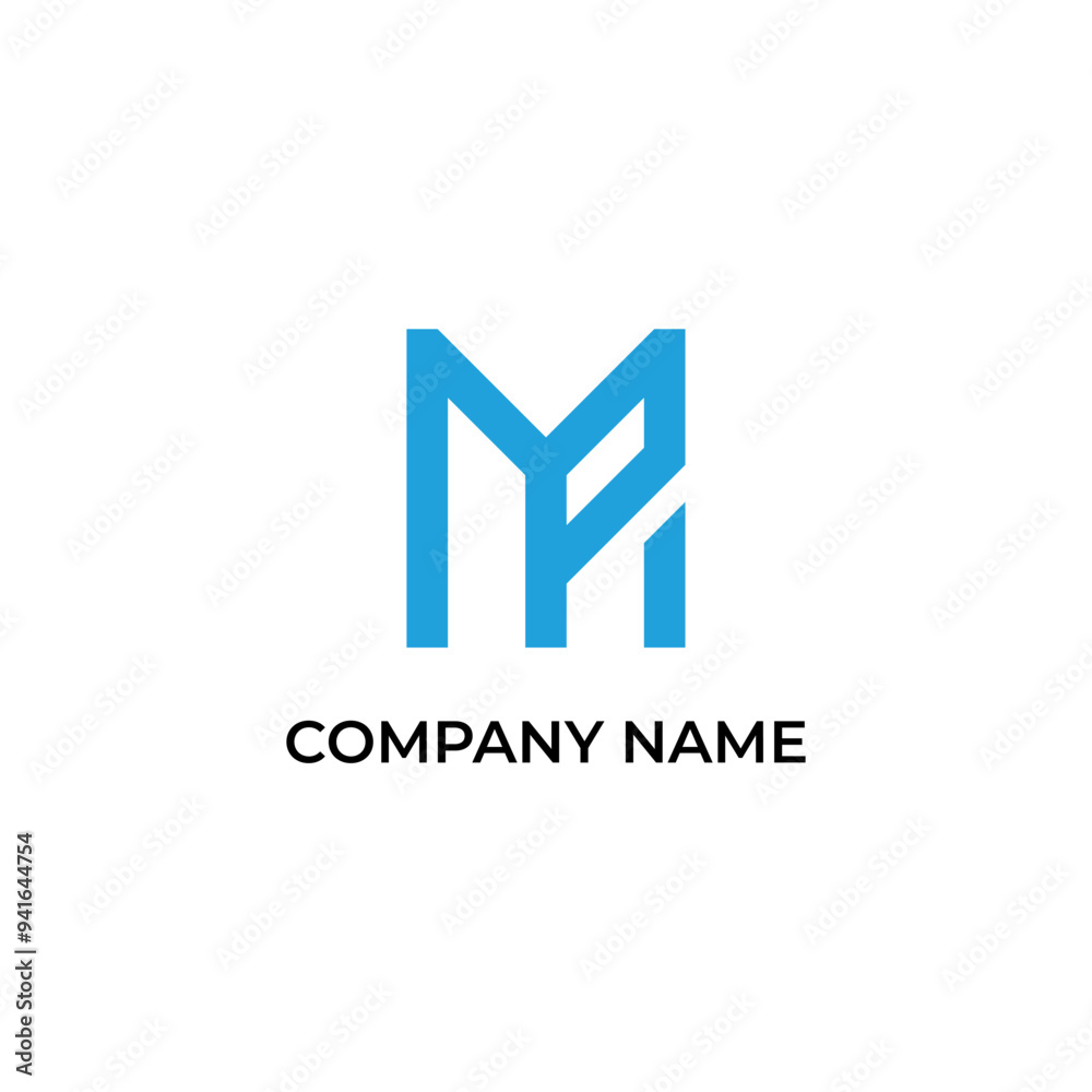 letter mp simple geometric design logo vector letter mp simple geometric design logo vector