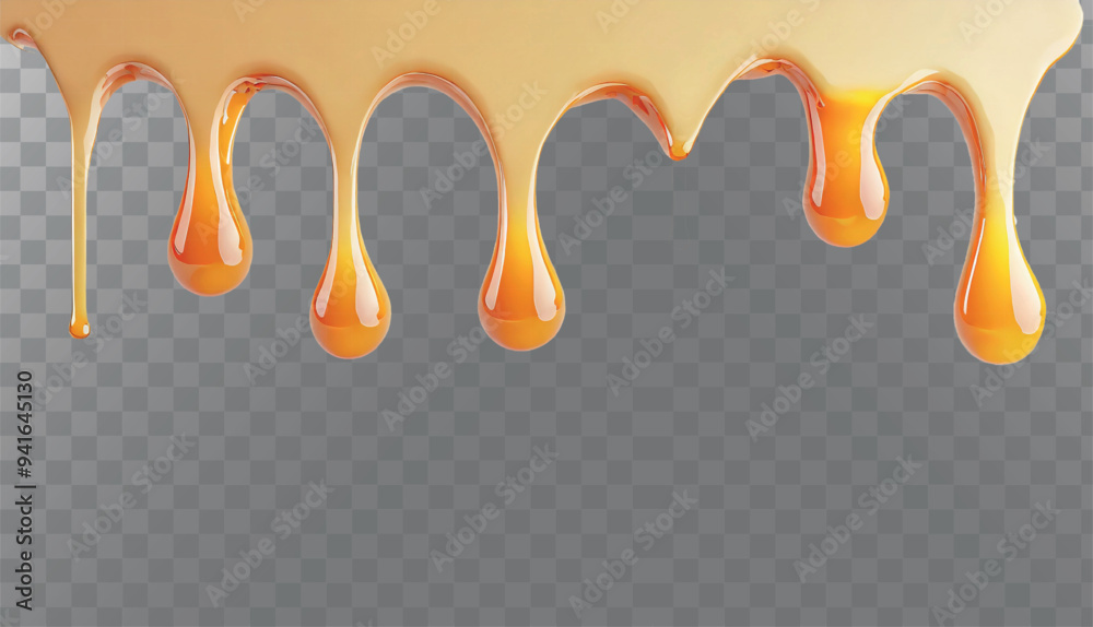 beautiful illustration of golden, viscous liquid dripping, which looks like honey or caramel. beautiful illustration of golden, viscous liquid dripping, which looks like honey or caramel.