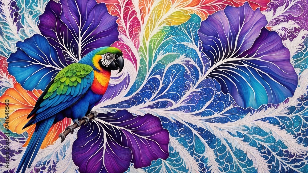 Obraz premium blue and yellow parrot created with generative AI software