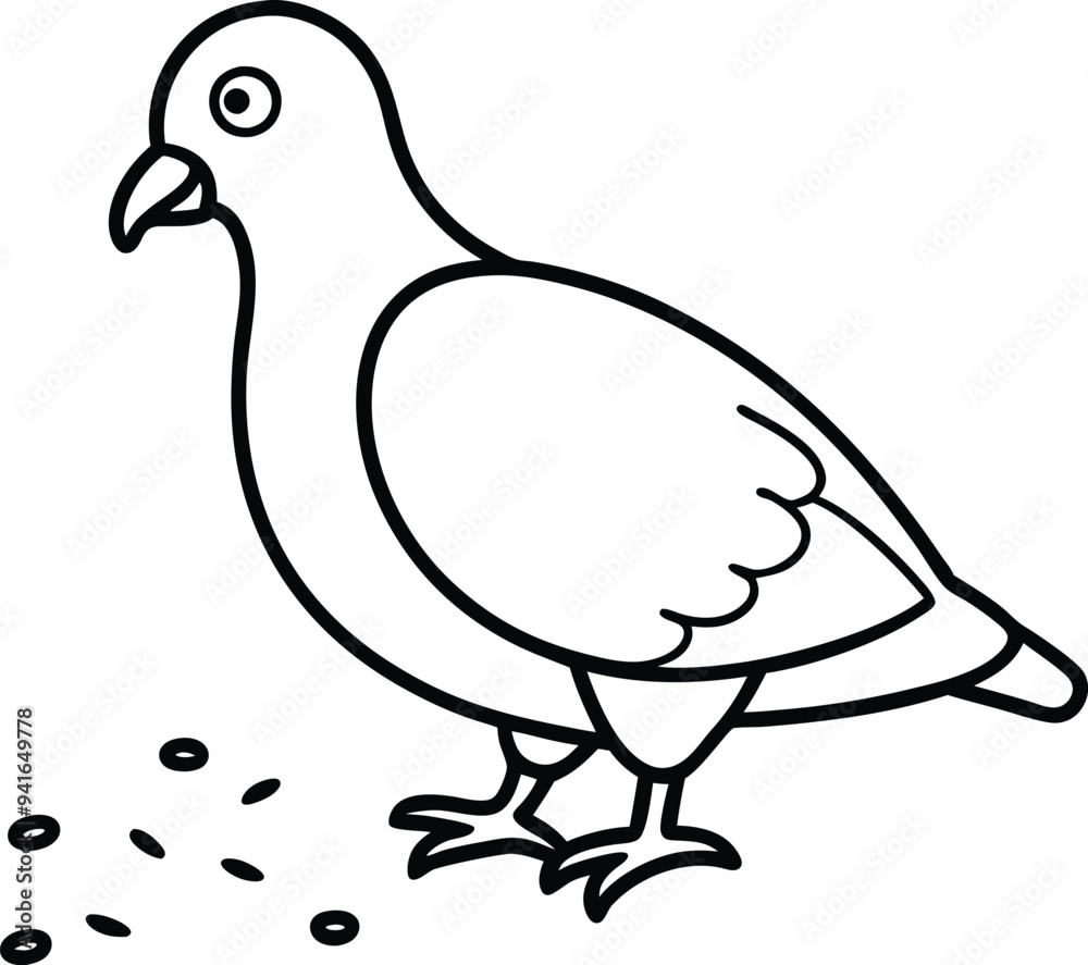 Obraz premium Delightful pigeon line art for kids coloring books easy to color and enjoyable for all ages 