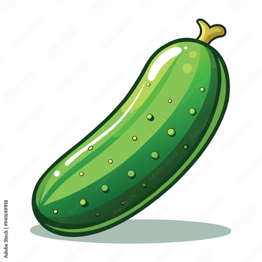 Cucumber Cartoon Style Vector illusration , Food Vegetable Vector Cucumber Cartoon Style Vector illusration , Food Vegetable Vector