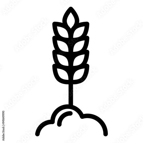 Wheat Grain Outlined Icon Vector