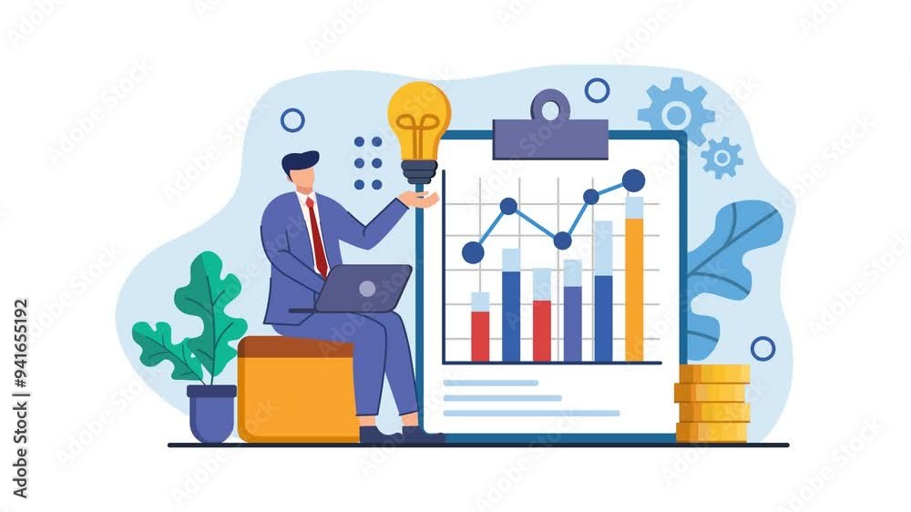 statistical data analysis animation, business improvement report and a business idea statistical data analysis animation, business improvement report and a business idea