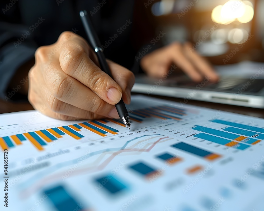 Financial Planner Explaining Wealth Management with Digital Charts and Graphs in Professional Setting Financial Planner Explaining Wealth Management with Digital Charts and Graphs in Professional Setting