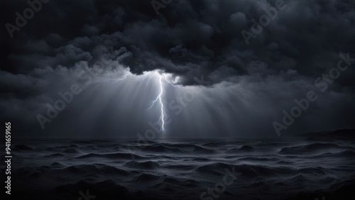 storm clouds over the sea created with generative AI software