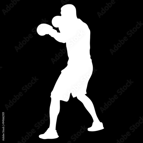 silhouette of a boxer