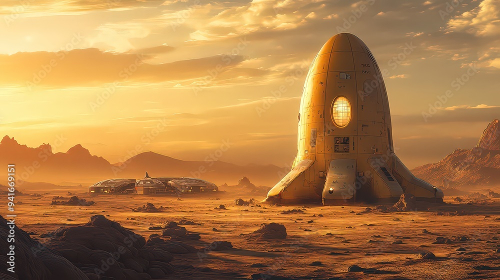 Human settlements thrive on Mars, with advanced habitats and ...