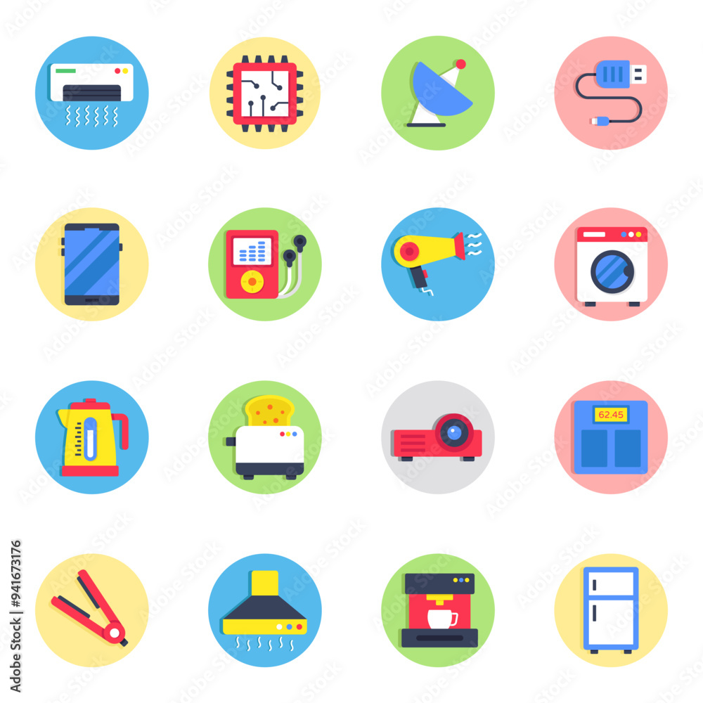 Pack of Electronics Flat Icon
Pack of Electronics Flat Icon