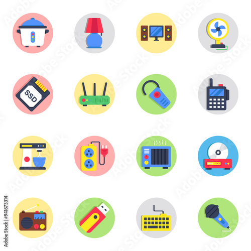 Pack of Devices Flat Icon 

