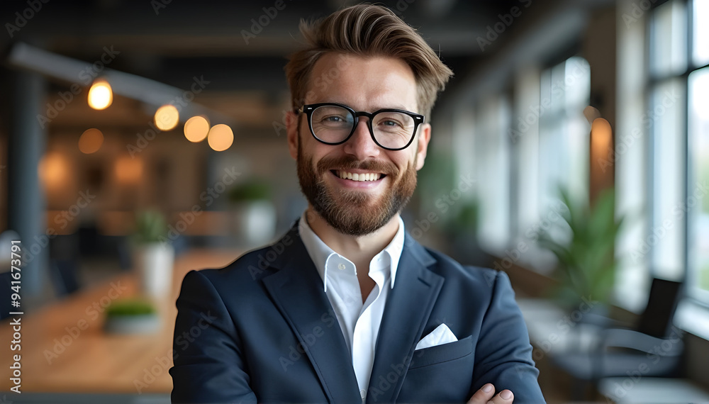 Successful Young Businessman in Modern Office – Professional and Confident Successful Young Businessman in Modern Office – Professional and Confident