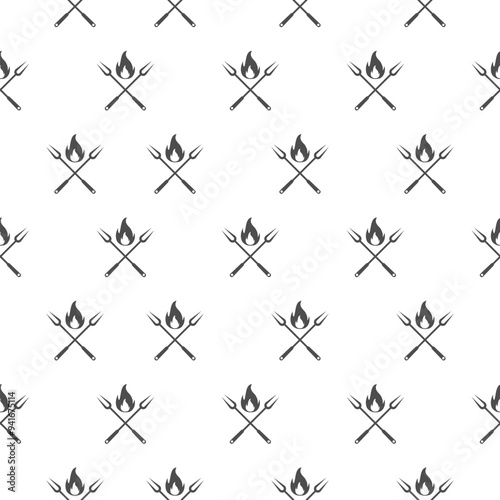 BBQ barbecue tools seamless pattern background